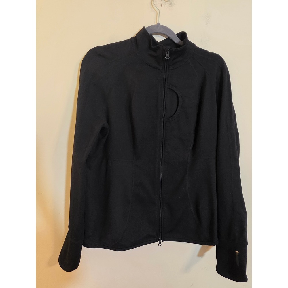 Zella Womens XL Black Full Zip Activewear Jacket Thumbholes RN58665